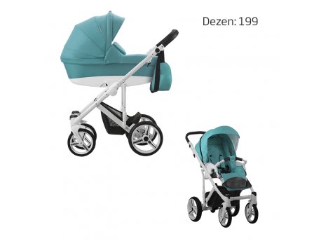 Bebetto Dečija kolica MAGNUM 2 U 1 beli ram dezen 199