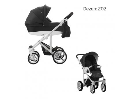 Bebetto Dečija kolica MAGNUM 2 U 1 beli ram dezen 202