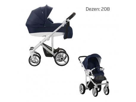 Bebetto Dečija kolica MAGNUM 2 U 1 beli ram dezen 208