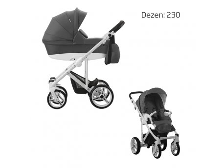 Bebetto Dečija kolica MAGNUM 2 U 1 beli ram dezen 230