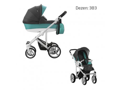 Bebetto Dečija kolica MAGNUM 2 U 1 beli ram dezen 383