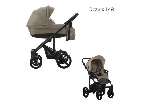 Bebetto Dečija kolica MAGNUM 2 U 1 CRNI RAM dezen 148