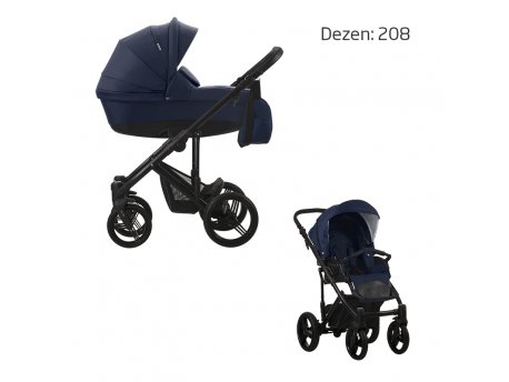 Bebetto Dečija kolica MAGNUM 2 U 1 CRNI RAM dezen 208