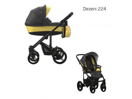 Bebetto Dečija kolica MAGNUM 2 U 1 CRNI RAM dezen 224