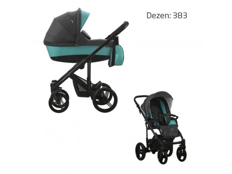 Bebetto Dečija kolica MAGNUM 2 U 1 CRNI RAM dezen 383