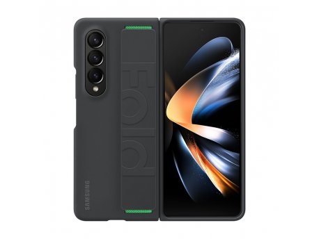 SAMSUNG Silikonska Maska Za Fold4 + Kaiš, Crna