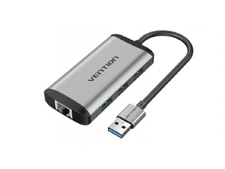Vention USB HUB 3.0, 3 porta + Ethernet, sivi (CKBHB)