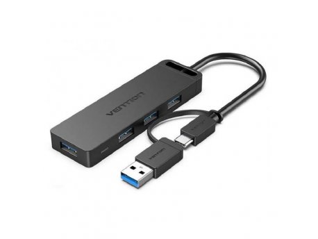 Vention 2u1 Type-C + USB 3.0 Hub sa 4 izlaza USB 3.0, crni (CHTBB)