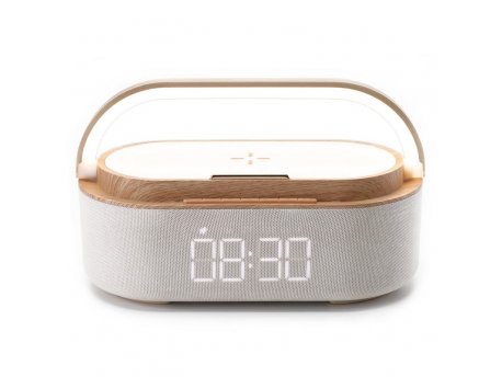 MOYE Bežični punjač, aurora lampa sa satom, radio uređajem i bluetooth zvučnikom (MH-02)