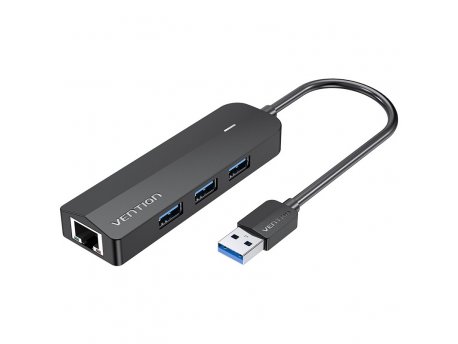 Vention USB HUB 3.0, 3 porta + Ethernet, crni (CHNBB)