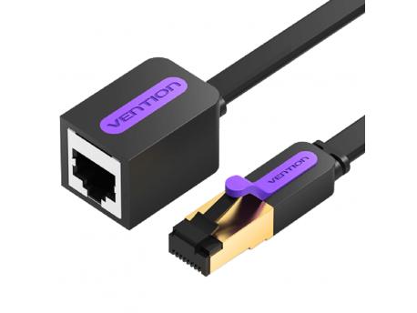 Vention Flat Cat7 Ekstenzioni mrežni kabl, 10m, crni (ICBBL)