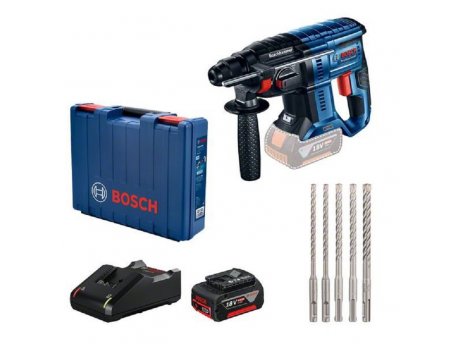 BOSCH GBH 180-Li akumulatorska bušilica za beton SDS-Plus, 1x4.0Ah + set burgija 5 delova