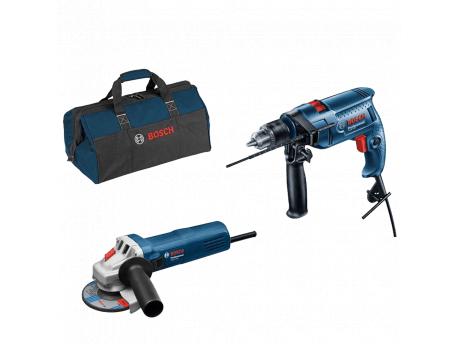 BOSCH Set vibraciona bušilica GSB 550 + GWS 750-125 + torba, 0615990M3M