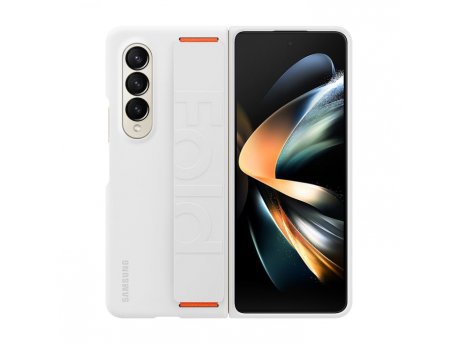SAMSUNG Silikonska Maska Za Fold4 + Kais, Bela