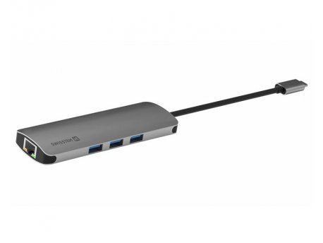 SWISSTEN TIP C HUB 8 in 1 aluminijum sivi