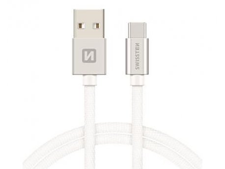 SWISSTEN Data kabl tekstil USB na TIP C 2m srebrni
