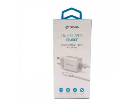 DEVIA Kućni punjač High-Speed Lightning 12W bela