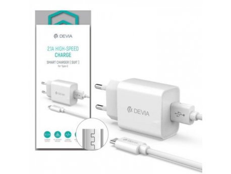 DEVIA Kućni punjač High-Speed Micro 12W bela