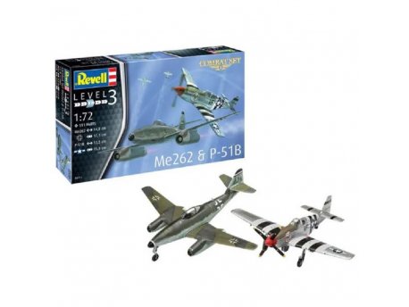 REVELL Maketa COMBAT SET MESSERSCHMITT ME262 P-51B MUSTANG