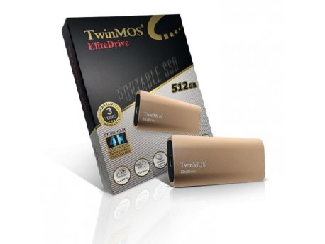 TwinMOS Eksterni SSD 512GB EliteDrive Gold USB 3.2/Type-C PSSDFGBMED32G