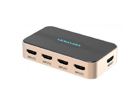 Vention HDMI switch 5 ulaza 1 izlaz, Zlatni (ACDG0)