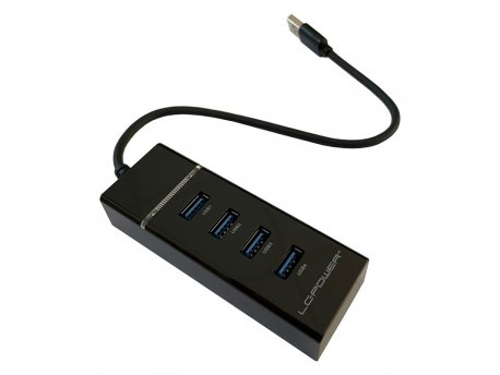 LC POWER 4 port USB 3.0 Hub, Crni (LC-HUB-U3-4)