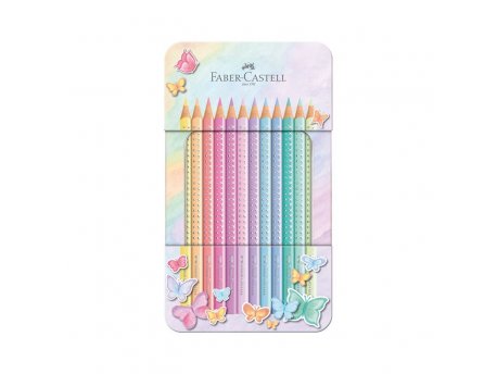 FABER-CASTELL Drvene bojice Grip Sparkle pastel metalna kutija 1/12