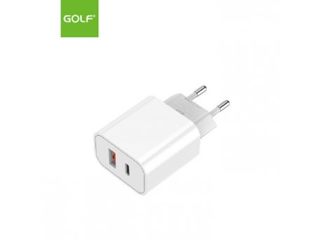 GOLF GF-U15 PD+QC 20W Kućni punjač usb beli