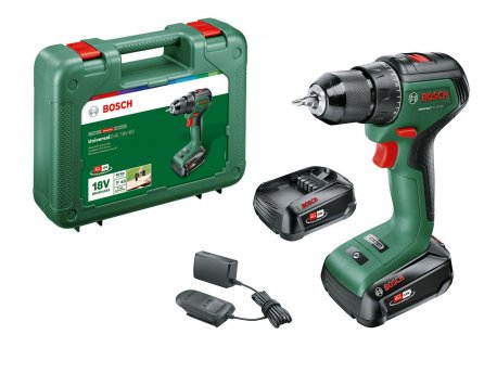 BOSCH Akumulatorska bušilica - odvrtač  UniversalDrill 18V-60; 2x2,0 Ah 06039D7002