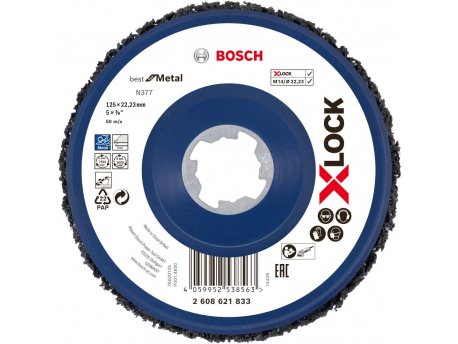 BOSCH X-LOCK disk za čišćenje N377 125mm, Best for Metal - 2608621833