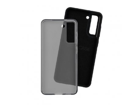 SAMSUNG S21 FE CRNA+SIVA Silikon futrola 2in1 z
