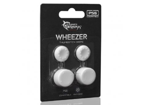 WHITE SHARK 817 WHEEZER, Silikonska zaštita za analogne palice PS5 kontrolera, bela