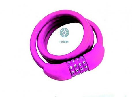 PLANET BIKE BRAVA ZA ZAKLJUČAVANJE NA BROJ TY573 10x1000mm SPIRALNA pink