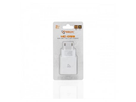 S BOX USB + Tip-C kućni punjač, 18W (HC-099)