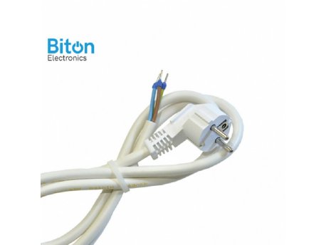 Biton Electronics Dvopolni utikač sa slobodnim krajem Beli  PP/J 3X2.5 2met (ET10201)