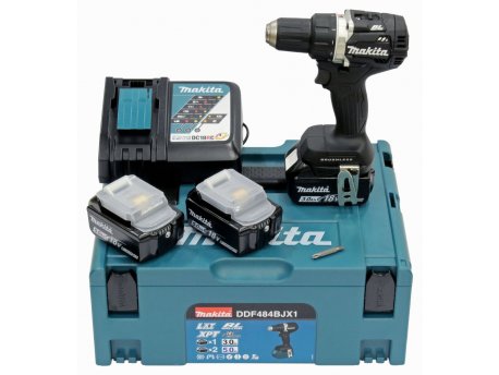 MAKITA Akumulatorska bušilica - odvrtač DDF484BJX1 18V 2x5,0Ah 1x3,0Ah + Makpac kofer
