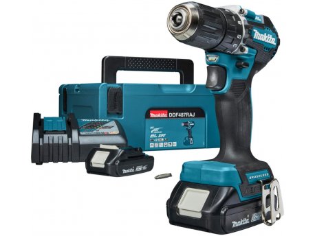 MAKITA Akumulatorska bušilica-odvrtač  DDF487RAJ; 18V; 2x2,0 Ah