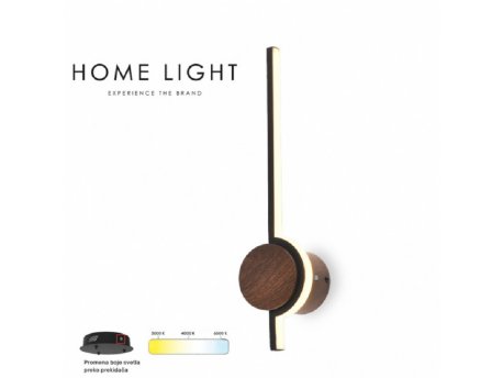 VESTA 534 zidna svetiljka 9W 3000/4500/6000K TAMNO DRVO/CRNA