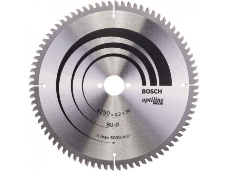 BOSCH List kružne testere Optiline Wood 250 x 30 x 3.2 mm. 80 (2608640645)