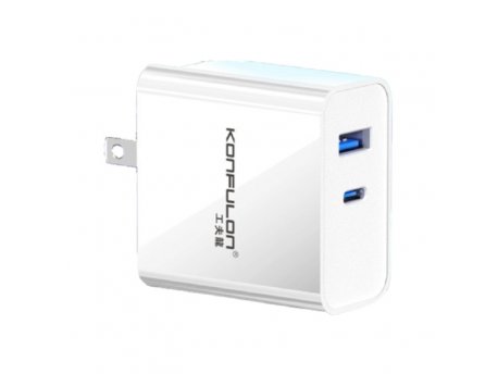 KONFULON C75 BRZI KUĆNI PUNJAČ 65W DUAL PORT TYPE A + TYPE C