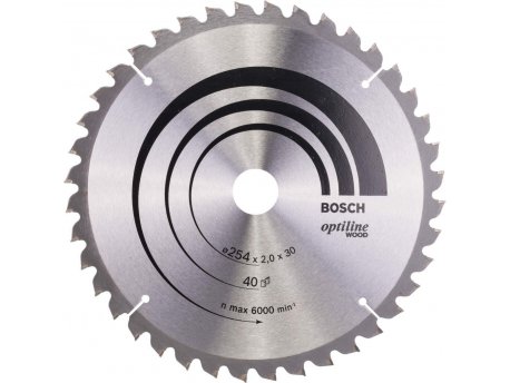 BOSCH List kružne testere Optiline Wood 254 x 30 x 2,0 mm, 40 - 2608640435