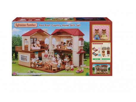SYLVANIAN Red roof country home set