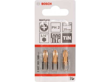 BOSCH Bit odvrtača Max Grip PH 2, 25 mm - 2607001546
