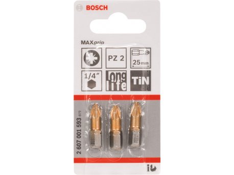 BOSCH Bit odvrtača Max Grip PZ 2, 25 mm - 2607001593