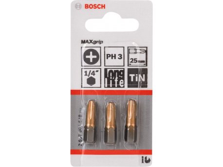 BOSCH Bit odvrtača Max Grip PH 3, 25 mm - 2607001548