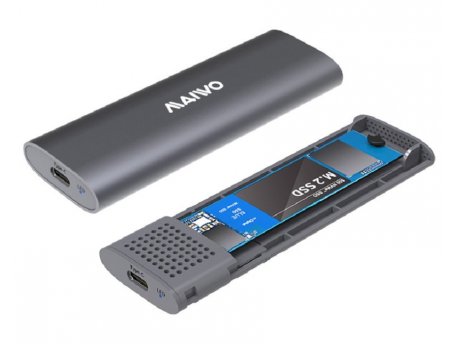 MAIWO Externo Kućište USB-C/USB(A) na M.2 NVMe/SATA Dual Protocol K1689