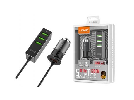 SIYOTEAM LDNIO Car charger 1x Q.C3.0 + 3xUSB