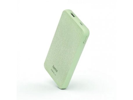 HAMA ''Fabric 10'' Power Bank, 10000 MAh, Zeleni USB-A + USB-C