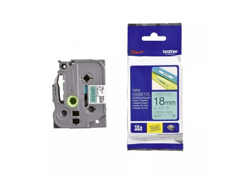 Brother TZe-741 crna na zeleno 18mm