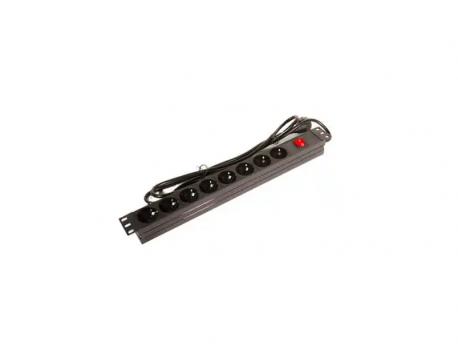 MIRSAN 220V razvodni PDU panel 19/1U sa 8 utičnih mesta,prekidač,prenaponska zaštita,kabl 1.8m Mirsan